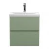 Hudson Reed Urban Satin Green 500mm Wall Hung 2-Drawer Vanity Unit - URB802A 2 Hudson Reed Urban Satin Green 500mm Wall Hung 2-Drawer Vanity Unit - URB802A -Wall Hung Vanity Units Shop URB802A m