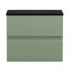 Hudson Reed Urban 600mm Satin Green Vanity Unit - Wall Hung 2 Drawer Unit with Black Worktop 1 Hudson Reed Urban 600mm Satin Green Vanity Unit - Wall Hung 2 Drawer Unit with Black Worktop -Wall Hung Vanity Units Shop URB804LSB0 m