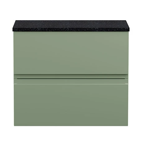Hudson Reed Urban 600mm Satin Green Vanity Unit - Wall Hung 2 Drawer Unit with Black Worktop 3 Hudson Reed Urban 600mm Satin Green Vanity Unit - Wall Hung 2 Drawer Unit with Black Worktop