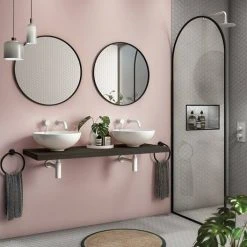 Venice Floating Basin Shelf (Dark Oak - 1200mm Wide) -Wall Hung Vanity Units Shop V12DKSLF d1 460