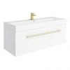 Valencia 1200 Gloss White Minimalist Wall Hung Vanity Unit with Brass Handle 2 Valencia 1200 Gloss White Minimalist Wall Hung Vanity Unit with Brass Handle -Wall Hung Vanity Units Shop V12WWHBB p