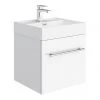 Valencia 450 Gloss White Minimalist Wall Hung Vanity Unit with Chrome Handle 1 Valencia 450 Gloss White Minimalist Wall Hung Vanity Unit with Chrome Handle -Wall Hung Vanity Units Shop V4WWHCH p