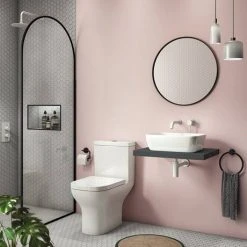 Venice Floating Basin Shelf (Gloss Grey - 600mm Wide) -Wall Hung Vanity Units Shop V6GGSLF d3 460