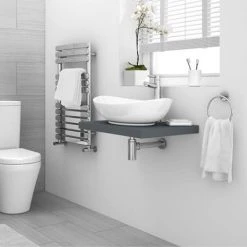 Venice Floating Basin Shelf (Gloss Grey - 600mm Wide) -Wall Hung Vanity Units Shop V6GGSLF nd1 460