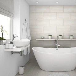 Venice Floating Basin Shelf (Gloss White - 600mm Wide) 9 Venice Floating Basin Shelf (Gloss White - 600mm Wide) -Wall Hung Vanity Units Shop V6GWSLF d2 460