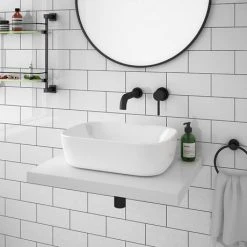 Venice Floating Basin Shelf (Gloss White - 600mm Wide) 11 Venice Floating Basin Shelf (Gloss White - 600mm Wide) -Wall Hung Vanity Units Shop V6GWSLF d4 460