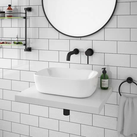 Venice Floating Basin Shelf (Gloss White - 600mm Wide) 7 Venice Floating Basin Shelf (Gloss White - 600mm Wide) - Image 5