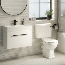 Valencia 600 Gloss White Minimalist Wall Hung Vanity Unit with Matt Black Handle 11 Valencia 600 Gloss White Minimalist Wall Hung Vanity Unit with Matt Black Handle -Wall Hung Vanity Units Shop V6WWHMB d3 460