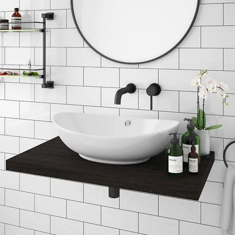 Venice Floating Basin Shelf (Dark Oak - 800mm Wide) 5 Venice Floating Basin Shelf (Dark Oak - 800mm Wide) - Image 3