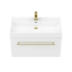 Valencia 800 Gloss White Minimalist Wall Hung Vanity Unit with Brass Handle 7 Valencia 800 Gloss White Minimalist Wall Hung Vanity Unit with Brass Handle -Wall Hung Vanity Units Shop V8WWHBB d1 460