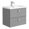 Venice Abstract 600mm Grey Vanity Unit - Wall Hung 2 Drawer Unit with Chrome Square Drop Handles 2 Venice Abstract 600mm Grey Vanity Unit - Wall Hung 2 Drawer Unit with Chrome Square Drop Handles -Wall Hung Vanity Units Shop VAWH600GRY n p
