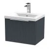 Venice Fluted 500mm Anthracite Single Drawer Wall Hung Vanity Unit with Chrome Handle 1 Venice Fluted 500mm Anthracite Single Drawer Wall Hung Vanity Unit with Chrome Handle -Wall Hung Vanity Units Shop VF50WH1DSA M
