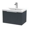 Venice Fluted 600mm Anthracite Vanity Unit - Wall Hung Single Drawer Unit with Chrome Handle 1 Venice Fluted 600mm Anthracite Vanity Unit - Wall Hung Single Drawer Unit with Chrome Handle -Wall Hung Vanity Units Shop VF60WH1SA m