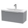 Venice Fluted 800mm Grey Vanity Unit - Wall Hung Single Drawer Unit with Chrome Handle 2 Venice Fluted 800mm Grey Vanity Unit - Wall Hung Single Drawer Unit with Chrome Handle -Wall Hung Vanity Units Shop VF80WH1DWGY p