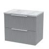 Venice Fluted 600mm Grey Vanity Unit - Wall Hung 2 Drawer Unit with Bellato Grey Worktop & Chrome Handles 1 Venice Fluted 600mm Grey Vanity Unit - Wall Hung 2 Drawer Unit with Bellato Grey Worktop & Chrome Handles -Wall Hung Vanity Units Shop VFGRY6CGWT m