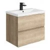 Venice Linea 600mm Rustic Oak Wall Hung 2-Drawer Vanity Unit 2 Venice Linea 600mm Rustic Oak Wall Hung 2-Drawer Vanity Unit -Wall Hung Vanity Units Shop VL6OAKV l 670