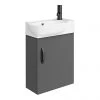 Valencia Perla Wall Hung Vanity incl. Matt Black Handle (Gloss Grey - 450mm Wide) 2 Valencia Perla Wall Hung Vanity incl. Matt Black Handle (Gloss Grey - 450mm Wide) -Wall Hung Vanity Units Shop VPWHGG45MB PROD