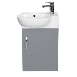 Valencia Perla Wall Hung Cloakroom Vanity (Gloss Grey - 450mm Wide) 11 Valencia Perla Wall Hung Cloakroom Vanity (Gloss Grey - 450mm Wide) -Wall Hung Vanity Units Shop VPWHGG45 n d5 460
