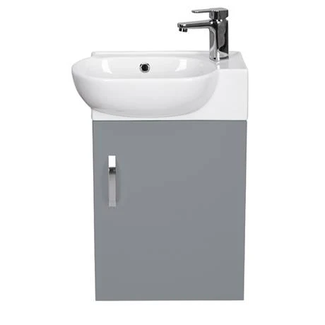 Valencia Perla Wall Hung Cloakroom Vanity (Gloss Grey - 450mm Wide) 7 Valencia Perla Wall Hung Cloakroom Vanity (Gloss Grey - 450mm Wide) - Image 5