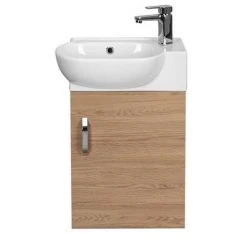 Valencia Perla Wall Hung Cloakroom Vanity (Light Oak Effect - 450mm Wide) 11 Valencia Perla Wall Hung Cloakroom Vanity (Light Oak Effect - 450mm Wide) -Wall Hung Vanity Units Shop VPWHLO45 n d5 460