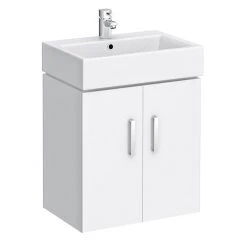 Nova Wall Mounted Vanity - 450mm Gloss White (Flat Packed)