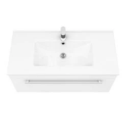 Nova 800mm Wall Hung Vanity Sink with Cabinet - Modern High Gloss White -Wall Hung Vanity Units Shop VTWW800 n D2 460