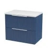 Venice Fluted 600mm Blue Vanity Unit - Wall Hung 2 Drawer Unit with White Worktop & Chrome Handles 2 Venice Fluted 600mm Blue Vanity Unit - Wall Hung 2 Drawer Unit with White Worktop & Chrome Handles -Wall Hung Vanity Units Shop VWH6BLUWHWT m