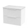 Venice Fluted 600mm White Vanity Unit - Wall Hung 2 Drawer Unit with White Worktop & Chrome Handles 2 Venice Fluted 600mm White Vanity Unit - Wall Hung 2 Drawer Unit with White Worktop & Chrome Handles -Wall Hung Vanity Units Shop VWH6STWWHWT M