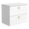 Venice Abstract 600mm White Vanity Unit - Wall Hung 2 Drawer Unit with White Worktop & Brushed Brass Handles 1 Venice Abstract 600mm White Vanity Unit - Wall Hung 2 Drawer Unit with White Worktop & Brushed Brass Handles -Wall Hung Vanity Units Shop VWH6WHIWBB p