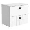 Venice Abstract 600mm White Vanity - Wall Hung 2 Drawer Unit with White Worktop & Matt Black Handles 1 Venice Abstract 600mm White Vanity - Wall Hung 2 Drawer Unit with White Worktop & Matt Black Handles -Wall Hung Vanity Units Shop VWH6WHIWHIB p