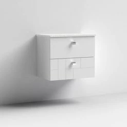 Venice Abstract 600mm White Vanity Unit - Wall Hung 2 Drawer Unit with White Worktop & Chrome Handles 10 Venice Abstract 600mm White Vanity Unit - Wall Hung 2 Drawer Unit with White Worktop & Chrome Handles -Wall Hung Vanity Units Shop VWH6WHIWHI D1 460