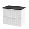 Venice Fluted 600mm White Vanity Unit - Wall Hung 2 Drawer Unit with Black Worktop & Chrome Handles 2 Venice Fluted 600mm White Vanity Unit - Wall Hung 2 Drawer Unit with Black Worktop & Chrome Handles -Wall Hung Vanity Units Shop VWH6WTBLKWT m