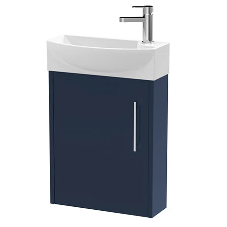 Arezzo Matt Blue 450mm 1TH Wall Hung Cloakroom Vanity Unit 3 Arezzo Matt Blue 450mm 1TH Wall Hung Cloakroom Vanity Unit